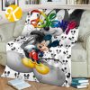 Disney Mickey Mouse Cute With Mickey Symbol In White Background Throw Fleece Blanket