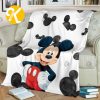 Disney Mickey Mouse Cute Posing With Colorful Disney Logo In Mickey Emotions Pattern Background Throw Fleece Blanket