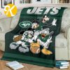 Disney Mickey Mouse Newyork Giants NFL Team Football In Blue And Red Throw Fleece Blanket