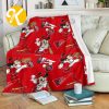 Disney Mickey Mouse Tampa Bay Buccaneers NFL Team Football In Red And Black Throw Fleece Blanket