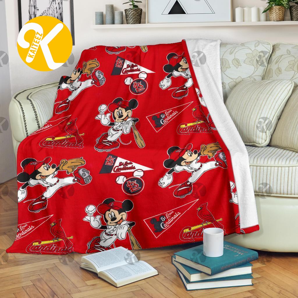 St. Louis Cardinals MLB X Disney Mickey Mouse cartoon shirt