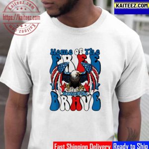 Eagles Home Of The Free Because Of The Brave American Flag Vintage T-Shirt