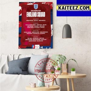 England 2022 FIFA World Cup Squad Art Decor Poster Canvas