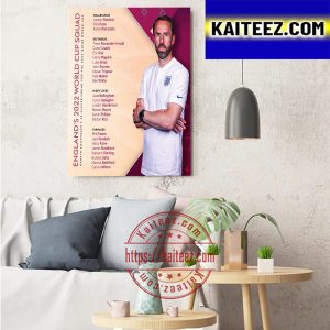 England World Cup Squad For Qatar 2022 Art Decor Poster Canvas