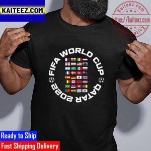 FIFA World Cup 2022 Qatar 32 National Teams Vintage T-Shirt