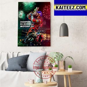 Francesco Bagnaia Wins First Moto GP World Championship Title Art Decor Poster Canvas