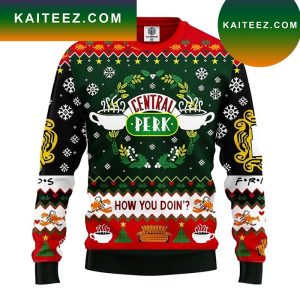 Friends TV Show Cetral Perk Tea Ugly Christmas Sweater
