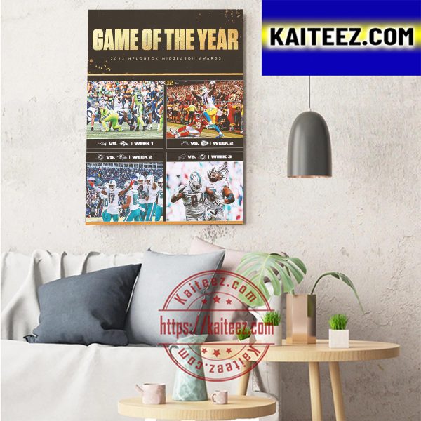 Game Of The Year 2022 NFL On Fox Midseason Awards Art Decor Poster Canvas