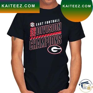 Georgia Bulldogs 2022 SEC East Division Football Champions Slanted Knockout T-Shirt