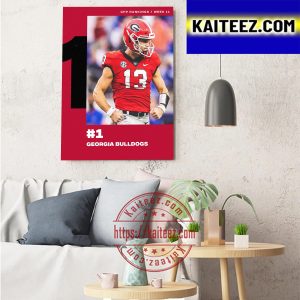 Georgia Bulldogs Back On Top 1 CFP Rankings Art Decor Poster Canvas