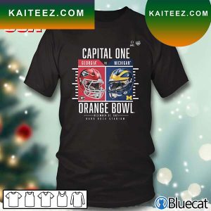 Georgia Bulldogs vs Michigan Wolverines Playoff 2021 Orange Bowl Matchup Coin Flip T-Shirt