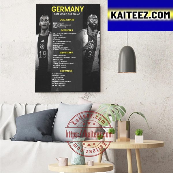 Germany 2022 FIFA World Cup Squad In Qatar Art Decor Poster Canvas