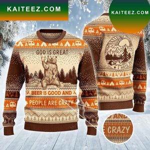 God Is Great Beer Is Good And People Are Crazy Ugly Christmas Sweater