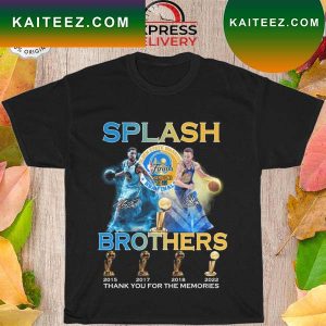 Golden State Warriors Stephen Curry and Klay Thompson splash brothers thank you for the memories signatures T-shirt