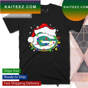 Green Bay Packers Santa hat Christmas T-shirt