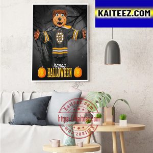 Happy Halloween X Boston Bruins NHL Art Decor Poster Canvas