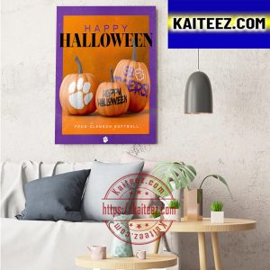 Happy Halloween X Clemson Softball NCAA Art Decor Poster Canvas