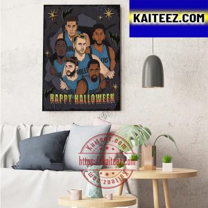 Happy Halloween X Dallas Mavericks NBA Art Decor Poster Canvas