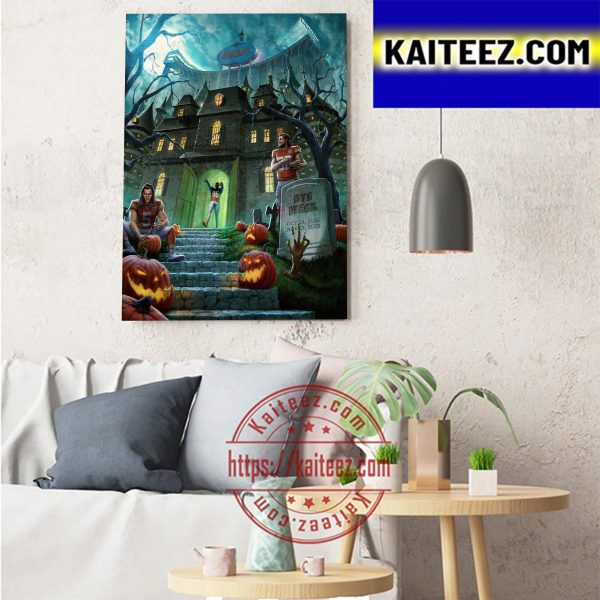 Happy Halloween X Kansas City Chiefs NFL Chiefs Kingdom Art Decor Poster Canvas