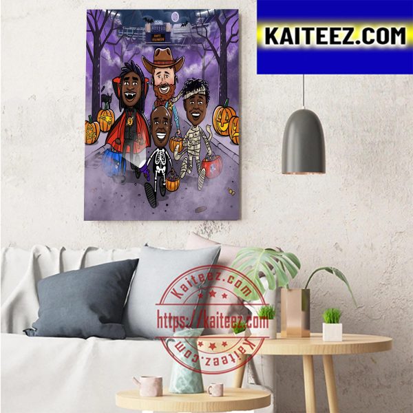 Happy Halloween X New England Patriots NFL Patriots Nation Art Decor Poster Canvas