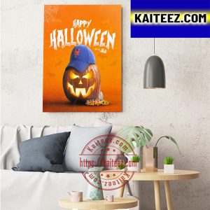 Happy Halloween X New York Mets MLB Art Decor Poster Canvas