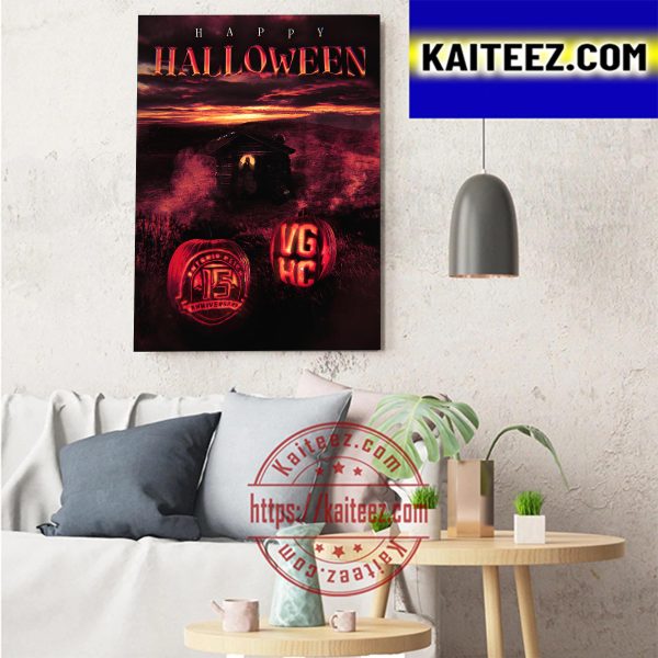 Happy Halloween X Ontario Reign AHL Art Decor Poster Canvas