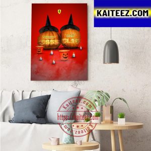 Happy Halloween X Scuderia Ferrari F1 Art Decor Poster Canvas