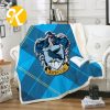 Harry Potter Big Signature Hufflepuff Symbol In Yellow Checker Board Pattern With Signature Logo Sherpa Throw Blanket