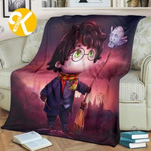 Harry Potter Cute Chibi Artwork Sherpa Throw Blanket