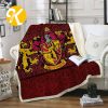 Harry Potter Gryffindor Signature Symbol In Red Plaid Background Sherpa Throw Blanket