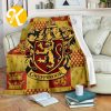 Harry Potter Hogwarts Badges In 4 Houses Color Background Throw Fleece Blanket