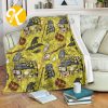 Harry Potter Hufflepuff Hard Workers Worthy Admission Quote In Yellow Argyle Plattern Sherpa Throw Blanket