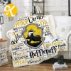 Harry Potter Hufflepuff Signature Symbol With Descriptive Words In Basic Yellow Background Sherpa Throw Blanket