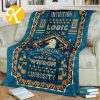 Harry Potter Hufflepuff Symbol In White Background With Descriptive Adjectives Pattern Sherpa Throw Blanket