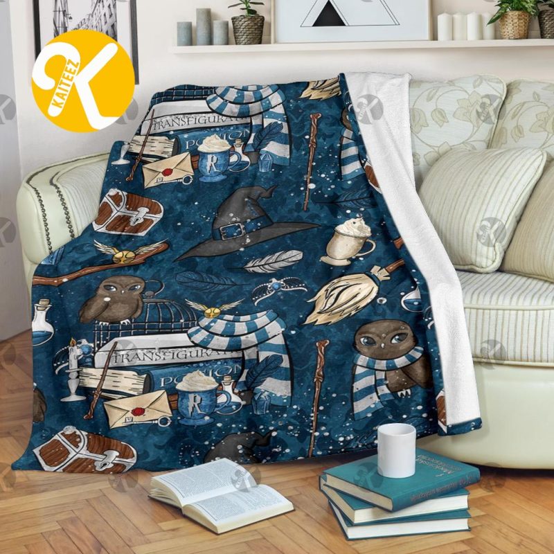 Harry Potter Ravenclaw Hogwarts Magic Stuff All Over Printed Throw Fleece Blanket Kaiteez