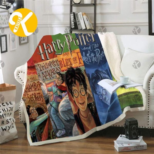 Harry Potter Signature Books Artwork Throw Fleece Blanket