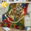 Harry Potter Vintage Gryffindor Golden Lion Badge In Maroon Sherpa Throw Blanket