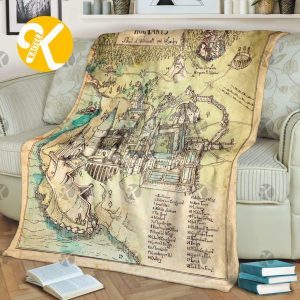 Harry Potter Vintage Hogwarts Map Throw Fleece Blanket