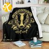Harry Potter Vintage Hufflepuff Badges Colorful Knight Pattern Vibe Throw Fleece Blanket