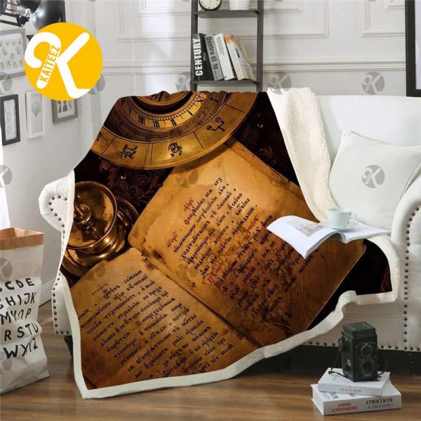 Harry Potter Vintage Magic Book And Spell Sherpa Throw Blanket