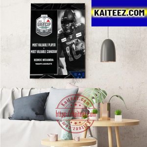 Henoc Muamba MVP 2022 Grey Cup Champion Art Decor Poster Canvas