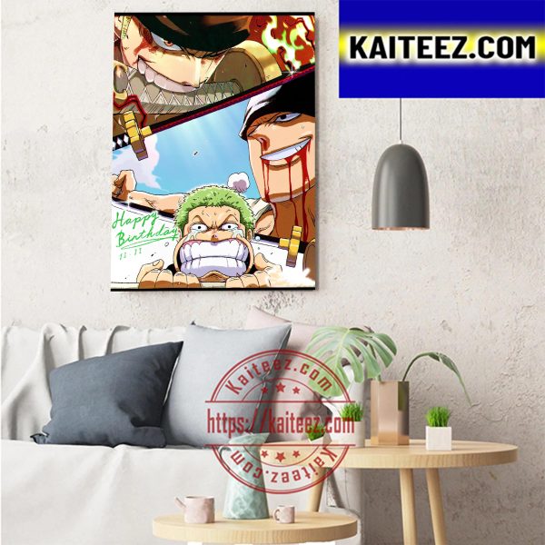 History Of Zoro On One Piece Art Decor Poster Canvas
