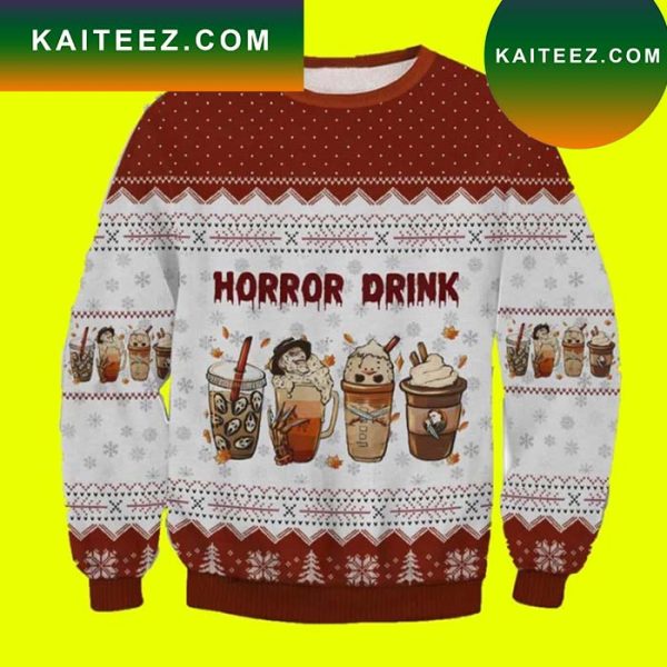 Horror Drink Xmas Ugly Christmas Sweater
