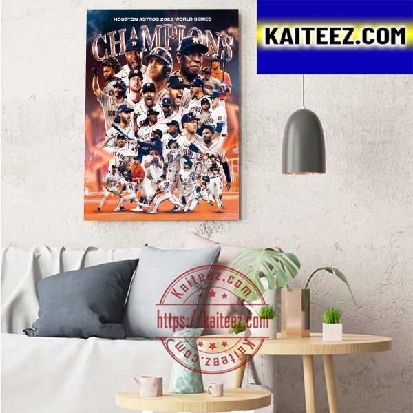 Houston Astros 2022 World Series Champions Art Decor Poster Canvas