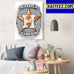Houston Astros Champions World Series 2022 Art Decor Poster Canvas