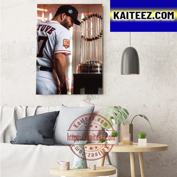 Houston Astros Jose Altuve In 2022 MLB World Series Art Decor Poster Canvas