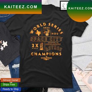 Houston Astros Two-Time World Series Champions Gold Luxe 2022 T-Shirt
