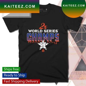 Houston Astros Two-Time World Series Champions Trophy Case T-shirt