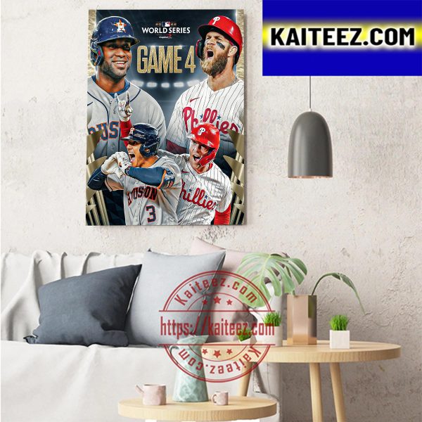 Houston Astros Vs Philadelphia Phillies Game 4 MLB World Series 2022 Art Decor Poster Canvas