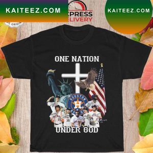 Houston Astros one nation under god American flag signatures T-shirt